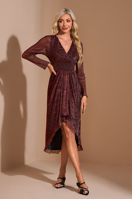 Robe De Cocktail Mi Longue Avec Manche