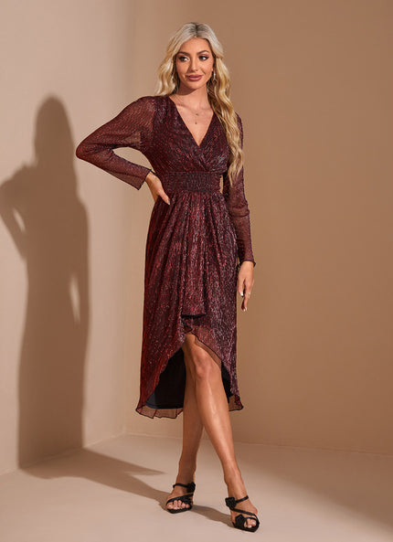 Robe De Cocktail Mi Longue Avec Manche