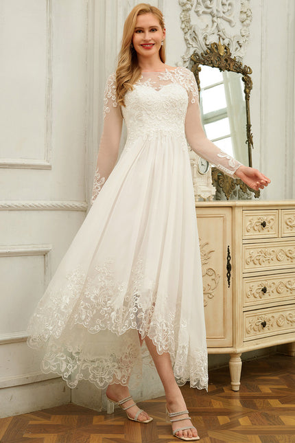 Robe Manche Longue Nuptiale Transparente - gallery 3