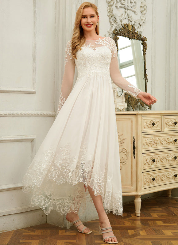 Robe Manche Longue Nuptiale Transparente - gallery 3