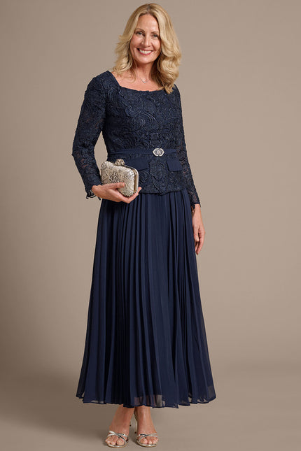 Robe Longue Col Carré Manche Bouffante - gallery 4