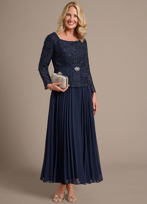 Robe Longue Col Carré Manche Bouffante - gallery 4