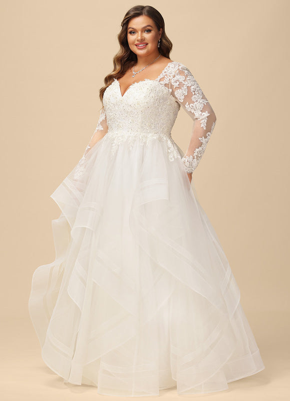 Robe Manche Longue Nuptiale Aérienne - gallery 9