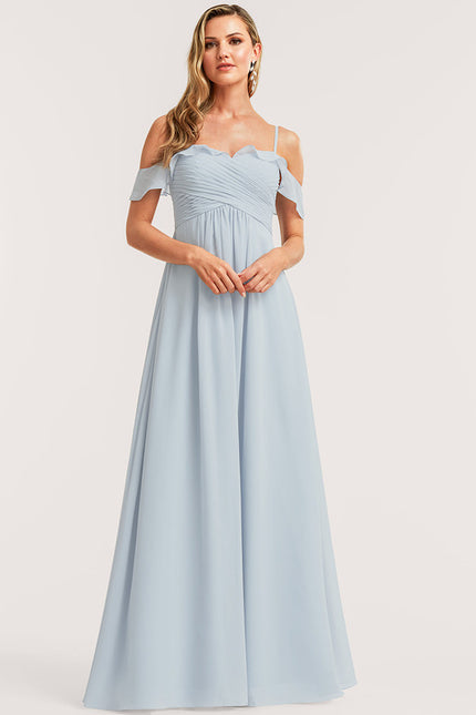 Robe Manche Longue Fluide Décolleté Épaule - gallery 1