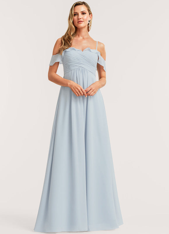 Robe Manche Longue Fluide Décolleté Épaule - gallery 1