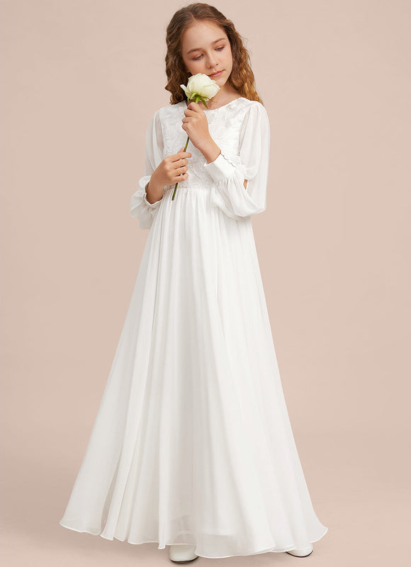 Robe Blanche Boheme Manches Longues - gallery 1