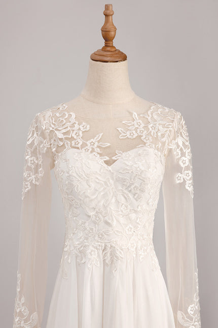 Robe Manche Longue Nuptiale Transparente - gallery 5