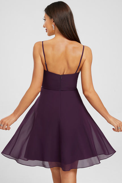 Robe Manche Longue Trapèze Violet - gallery 4