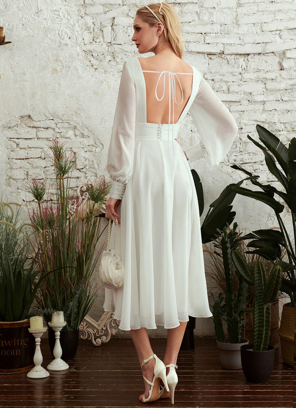 Robe Manche Longue De Mariée Vaporeuse - gallery 3