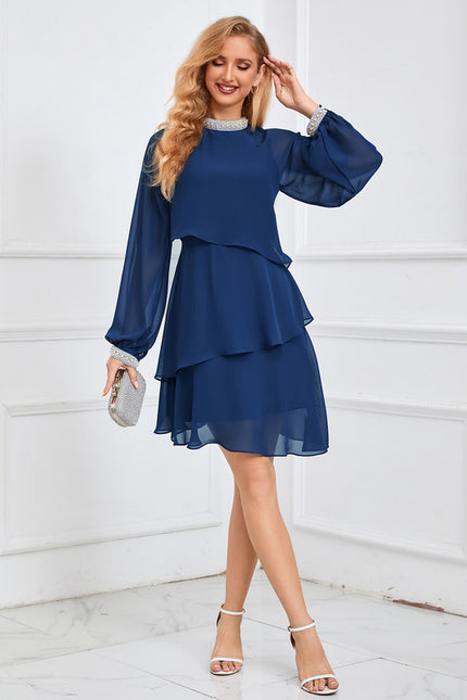 Robe Noire Trapeze Manche Longue - gallery 9