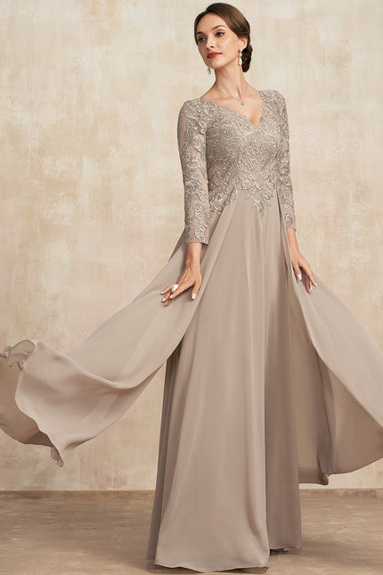 Robe Manche Longue Fluide Ornée - gallery 5