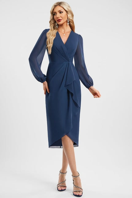 Robe Cocktail Manches Longues