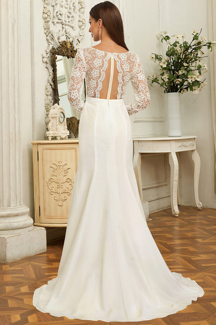 Robe Manche Longue Sirène Dentelle - gallery 4