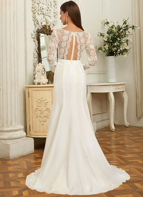 Robe Manche Longue Sirène Dentelle - gallery 4