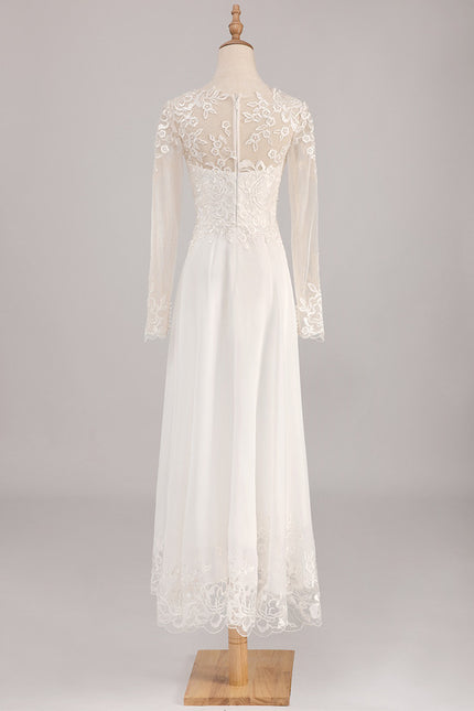 Robe Manche Longue Nuptiale Transparente - gallery 4