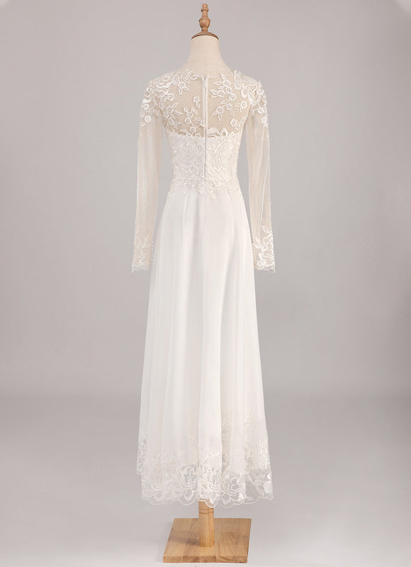 Robe Manche Longue Nuptiale Transparente - gallery 4