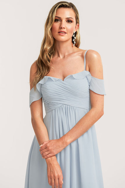 Robe Manche Longue Fluide Décolleté Épaule - gallery 3