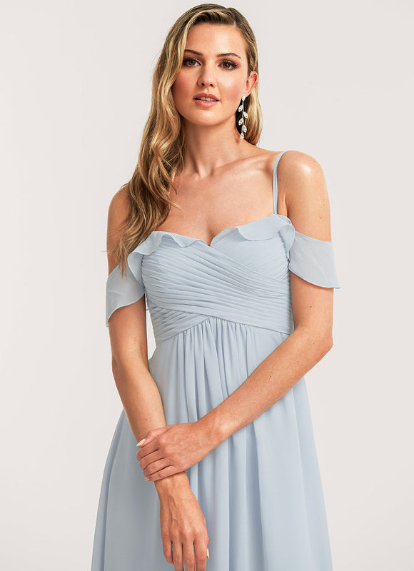 Robe Manche Longue Fluide Décolleté Épaule - gallery 3