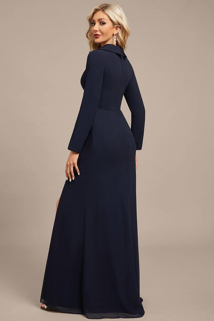 Robe Manche Longue Élégante Plissée - gallery 5