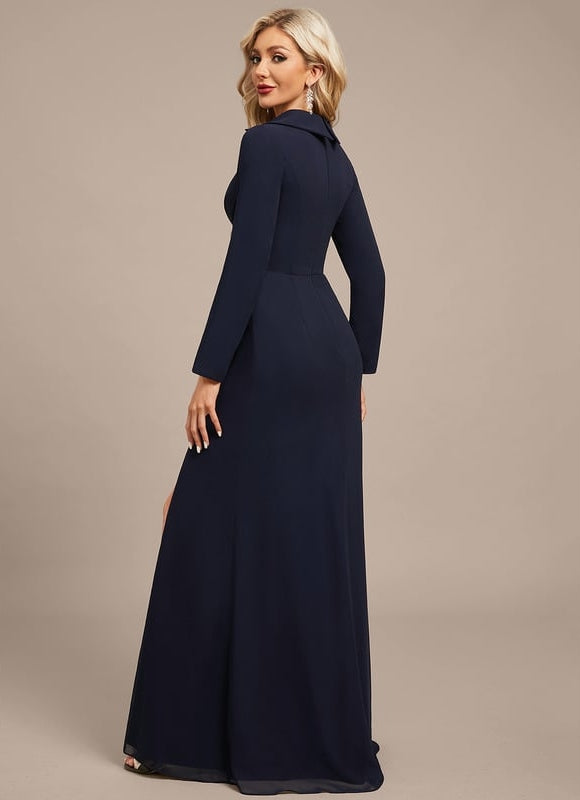 Robe Manche Longue Élégante Plissée - gallery 5