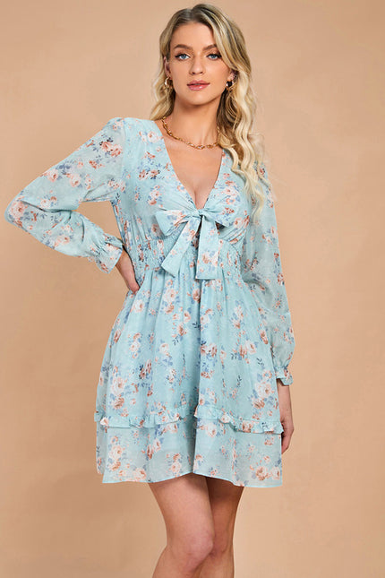Robe Manche Longue Fleurie Légère - gallery 2