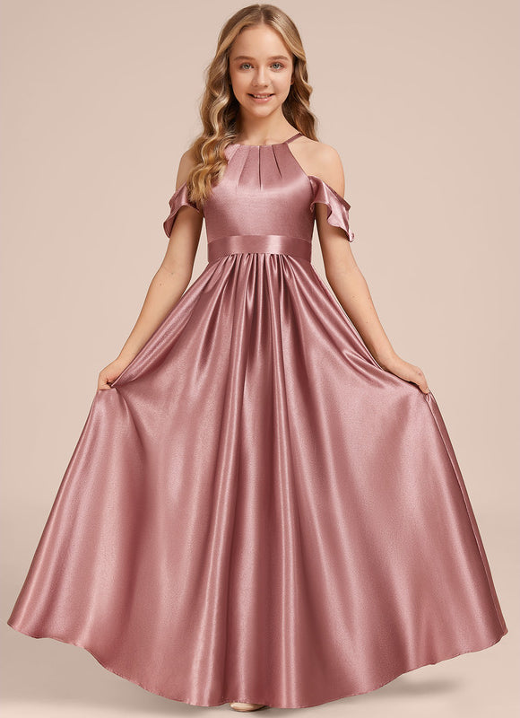 Robe Manche Longue Satin Bordeaux Élégante