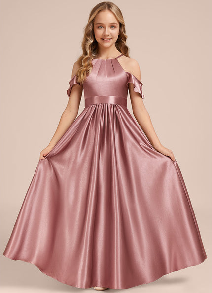Robe Manche Longue Satin Bordeaux Élégante