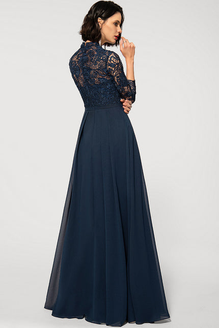 Robe Soirée Manche Longue Femme Voilée - gallery 1