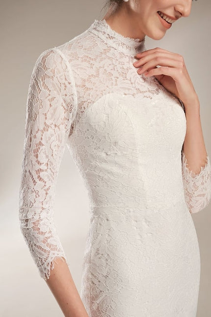 Robe Moulante Blanche Manche Longue - gallery 6