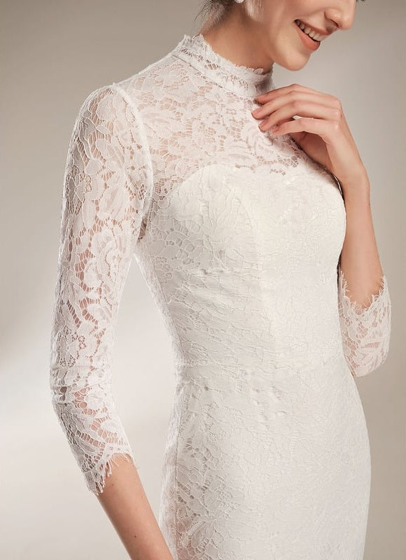 Robe Moulante Blanche Manche Longue - gallery 6