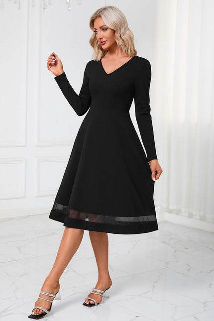Robe Noire Femme Manche Longue - gallery 4
