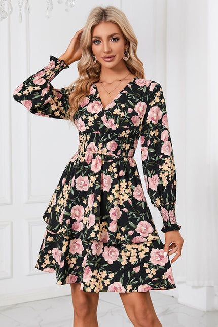 Robe Manche Longue Fleurie Courte - gallery 4