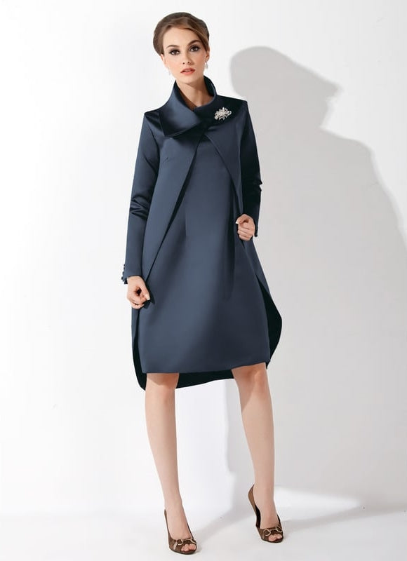 Robe Manche Longue Chic Satiné - gallery 2