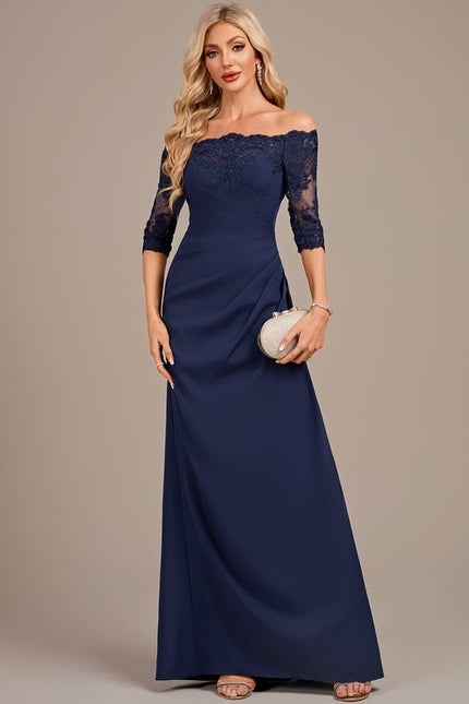 Robe De Soirée Longue Élégante Manche Longue - gallery 2