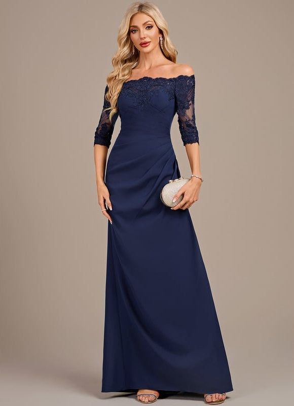Robe De Soirée Longue Élégante Manche Longue - gallery 2