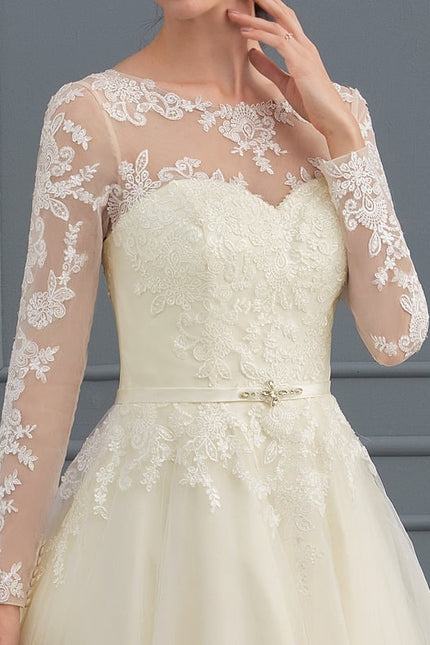 Robe Manche Longue Nuptiale Délicate - gallery 5