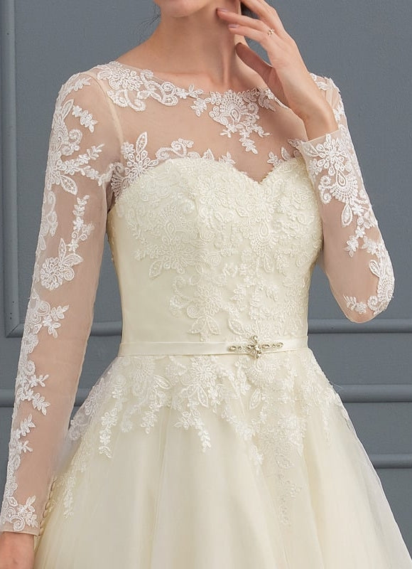 Robe Manche Longue Nuptiale Délicate - gallery 5