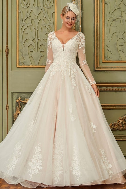 Robe Manche Longue Princesse Tulle Floral