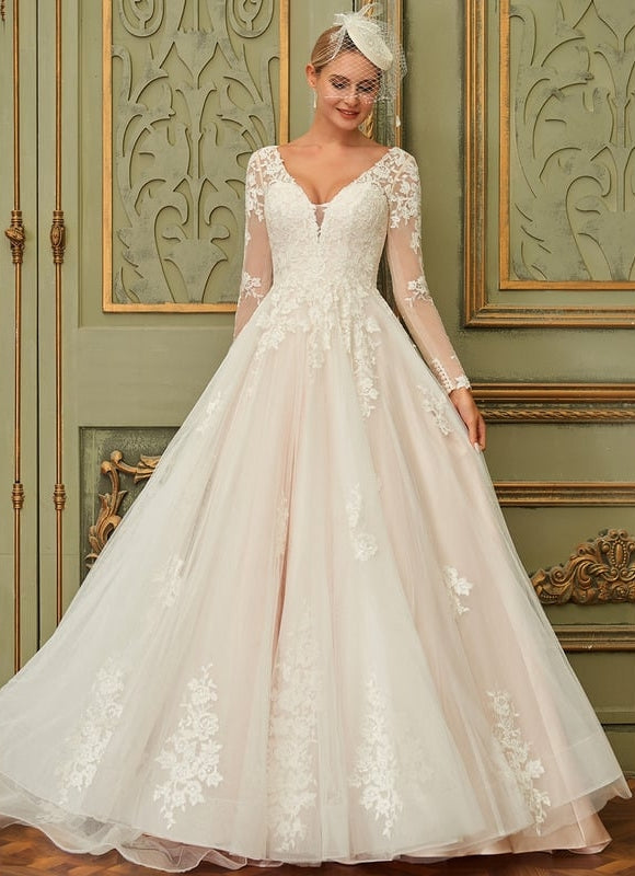 Robe Manche Longue Princesse Tulle Floral