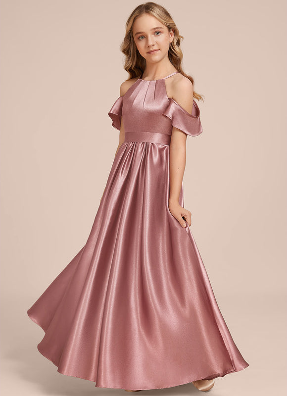 Robe Manche Longue Satin Bordeaux Élégante - gallery 4