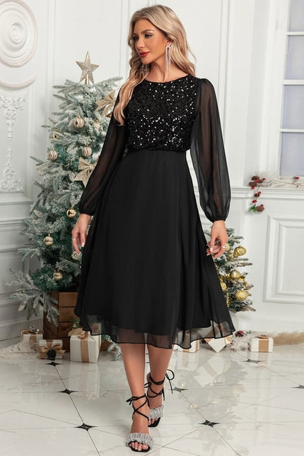 Robe Manche Longue Paillette - gallery 4