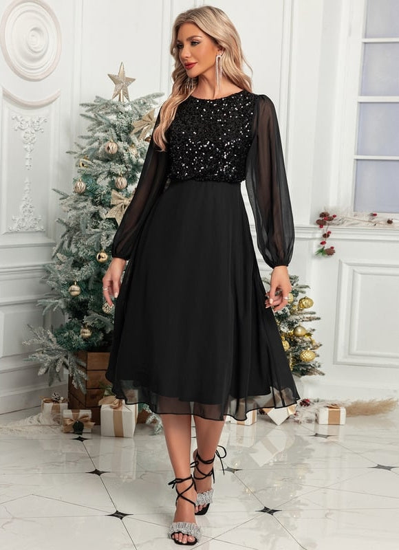 Robe Manche Longue Paillette - gallery 4