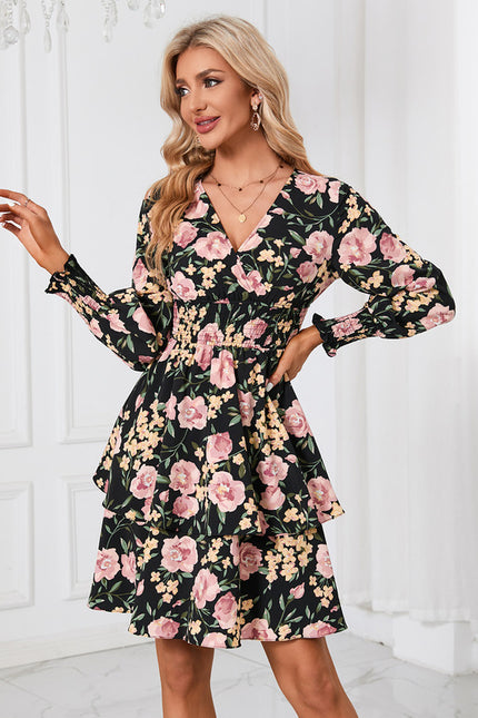 Robe Manche Longue Fleurie Courte - gallery 1