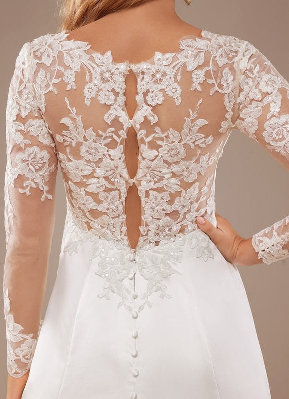 Robe Manche Longue Satinée Élégante - gallery 3