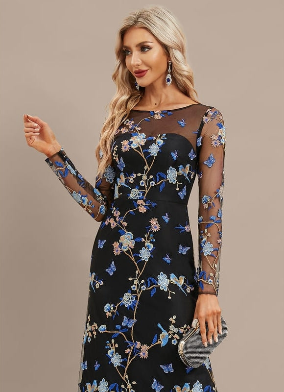 Robe Moulante Dentelle Manche Longue - gallery 2