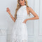 Robe Manche Longue En Dentelle Blanche