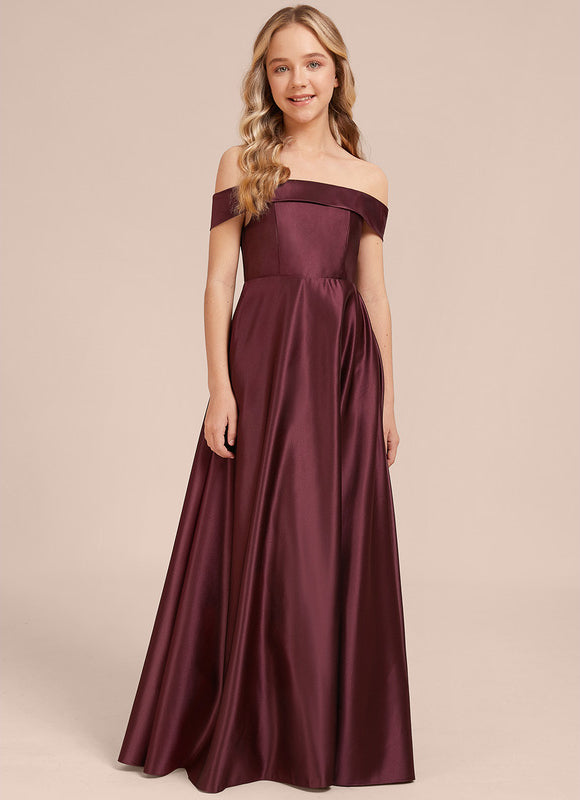 Robe Manche Longue Satin Bordeaux Longue - gallery 3