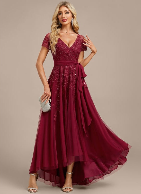Robe Manche Longue Vaporeuse Bordeaux