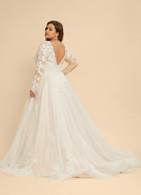 Robe Manche Longue Princesse Tulle Floral - gallery 8