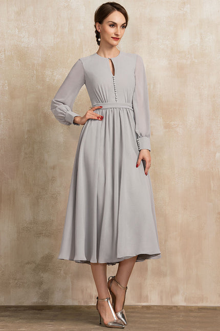 Robe De Cocktail Longue Manche Longue - gallery 1